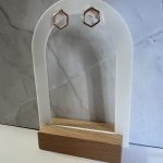 Σκουλαρίκια πολύγωνα σε ροζ χρώμα