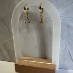 Χρυσοί κρίκοι με καρδιές με ζιργκόν