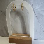 Χρυσοί κρίκοι με ζιργκόν διάμετρος 1,5 εκ.