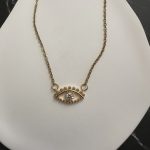 Κολιέ μάτι με ζιργκόν και χρυσή αλυσίδα