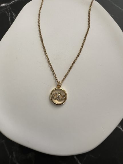 Κολιέ μάτι με ζιργκόν και χρυσή αλυσίδα