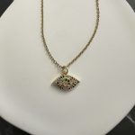 Κολιέ μάτι με πολύχρωμα ζιργκόν και χρυσή αλυσίδα