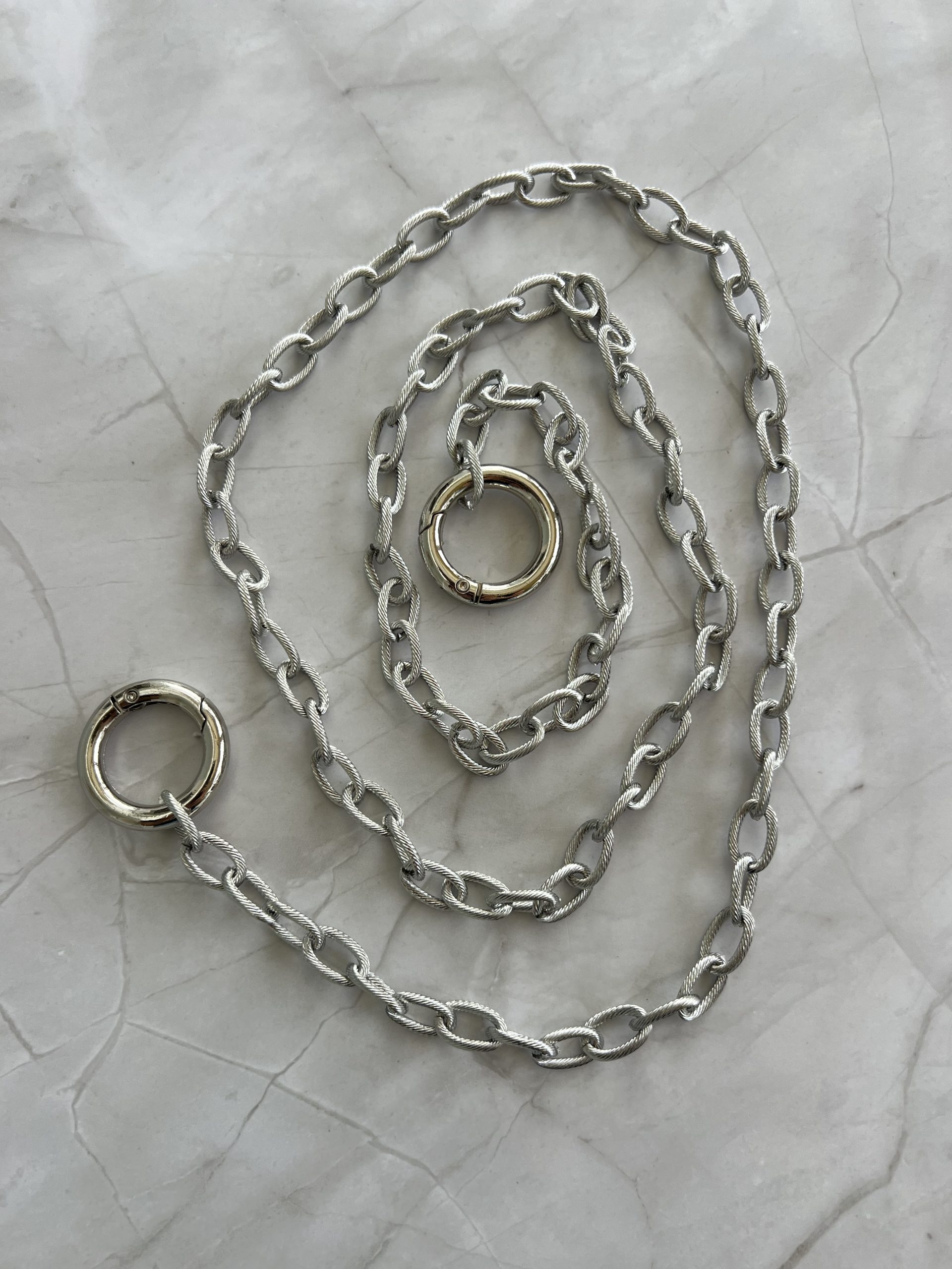 CH12 Ασημί αλυσίδα για τσάντα με κρίκους - Image 1