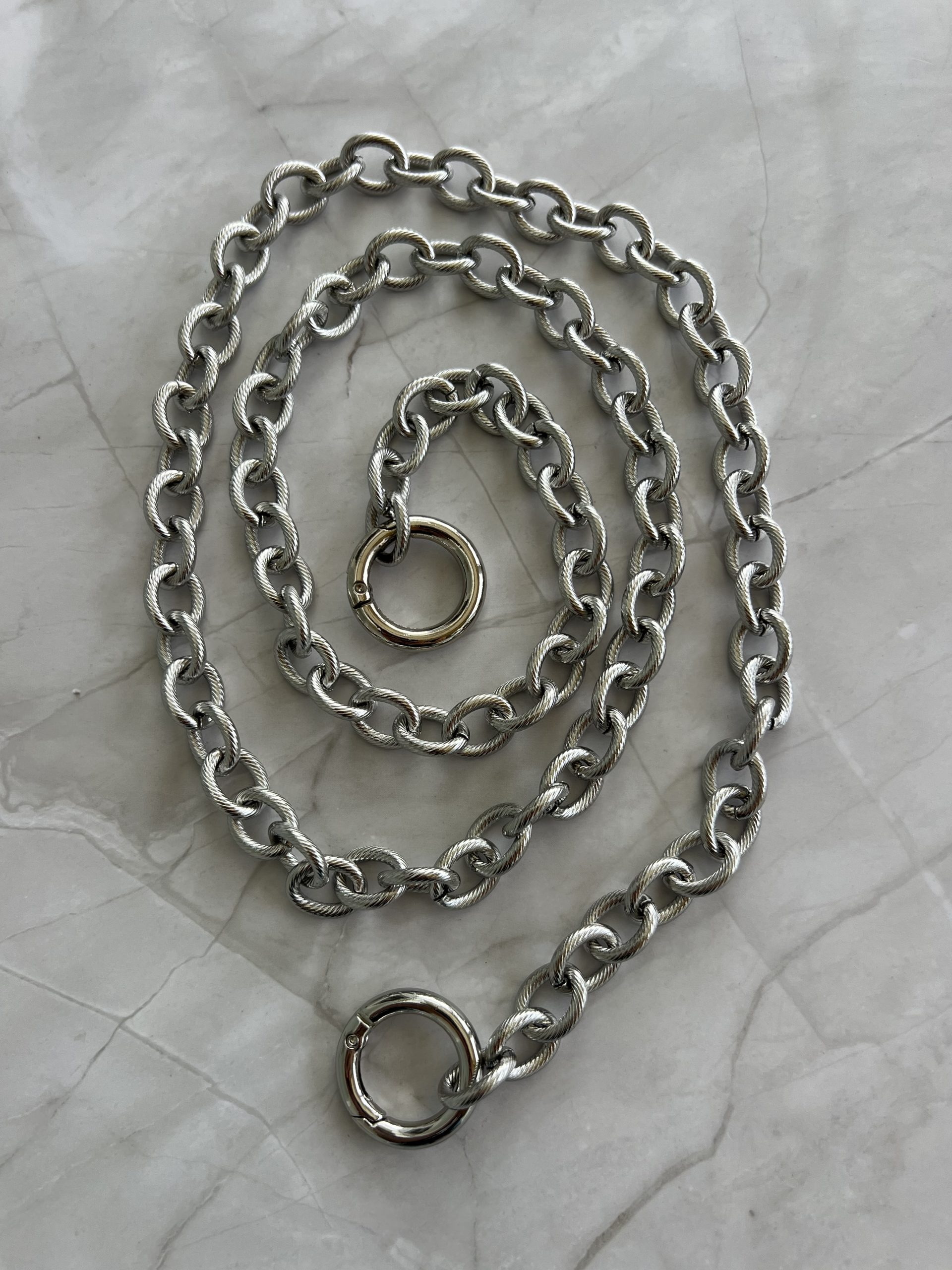 CH13 Ασημί αλυσίδα για τσάντα με κρίκους - Image 1