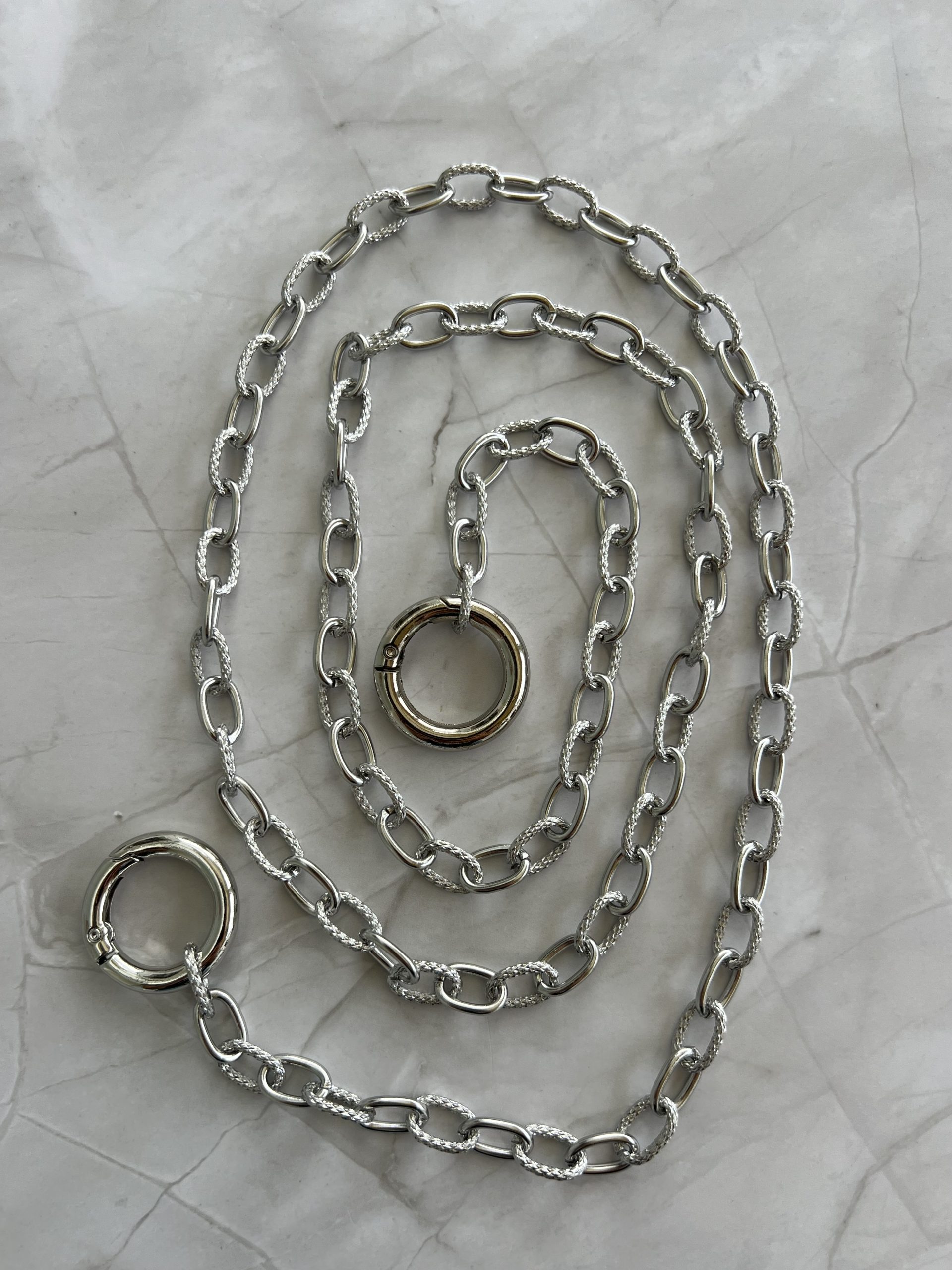 CH14 Ασημί αλυσίδα για τσάντα με κρίκους - Image 1