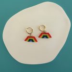 Σκουλαρίκια ουράνιο τόξο κεντημένα με χάντρες Miyuki