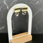 Σκουλαρίκια καρφωτά κρεμαστά με χρυσούς - ασημί κύκλους