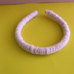 Στέκα για τα μαλλιά ροζ βελουτέ