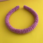 Στέκα για τα μαλλιά μωβ βελουτέ