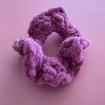 Λαστιχάκι για τα μαλλιά μωβ βελουτέ