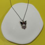 Κολιέ Kuromi με ασημί αλυσίδα