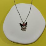 Κολιέ Kuromi με ασημί αλυσίδα