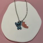 Κολιέ Stitch με ασημί αλυσίδα