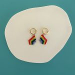 Σκουλαρίκια ουράνιο τόξο κεντημένα με χάντρες Miyuki