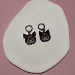 Σκουλαρίκια kuromi κεντημένα με χάντρες Miyuki