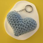 Μπρελόκ γαλάζιο καρδιά μακραμέ