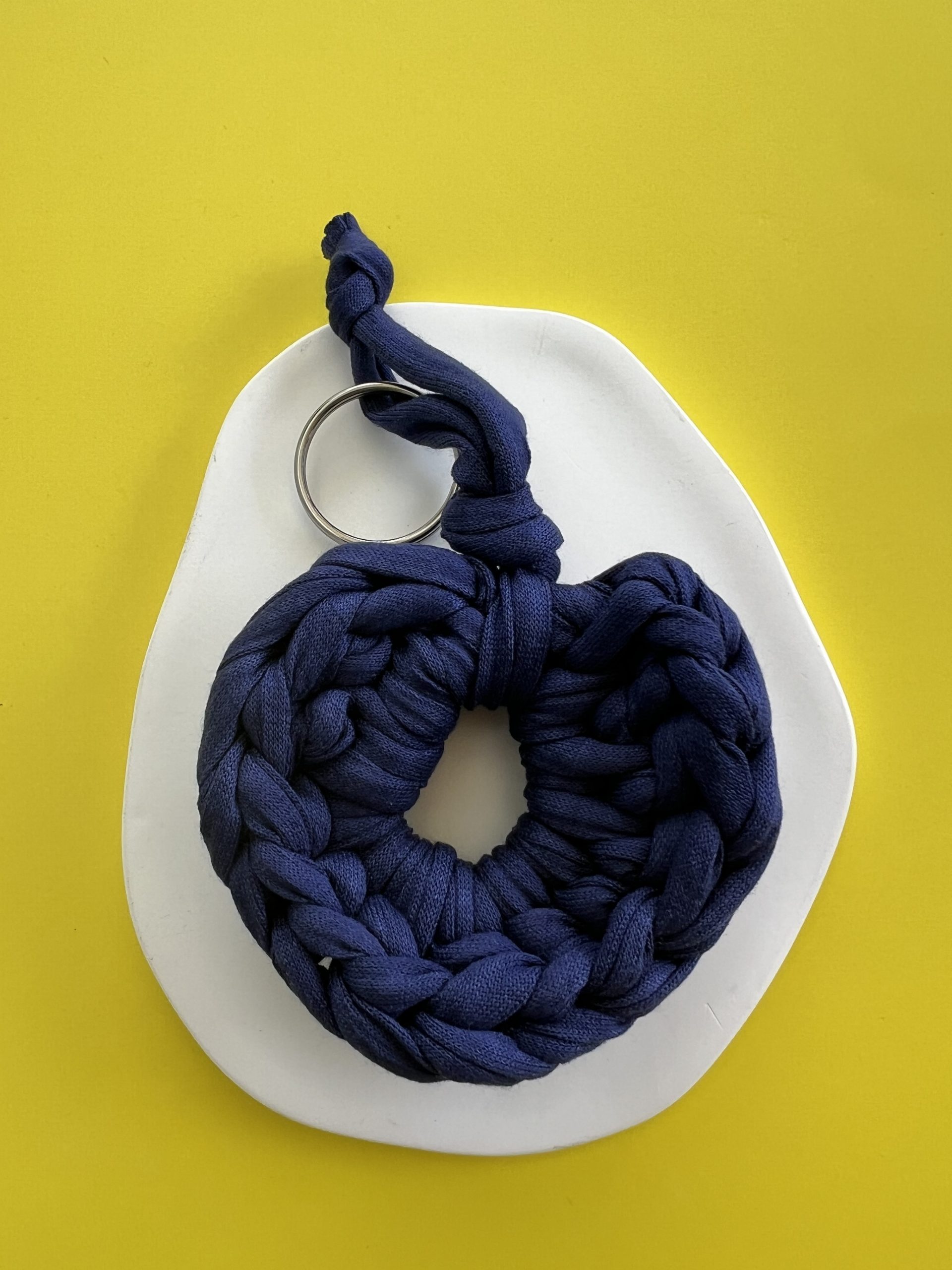 KEY156 Μπρελόκ μπλε πλεκτή καρδιά - Image 1