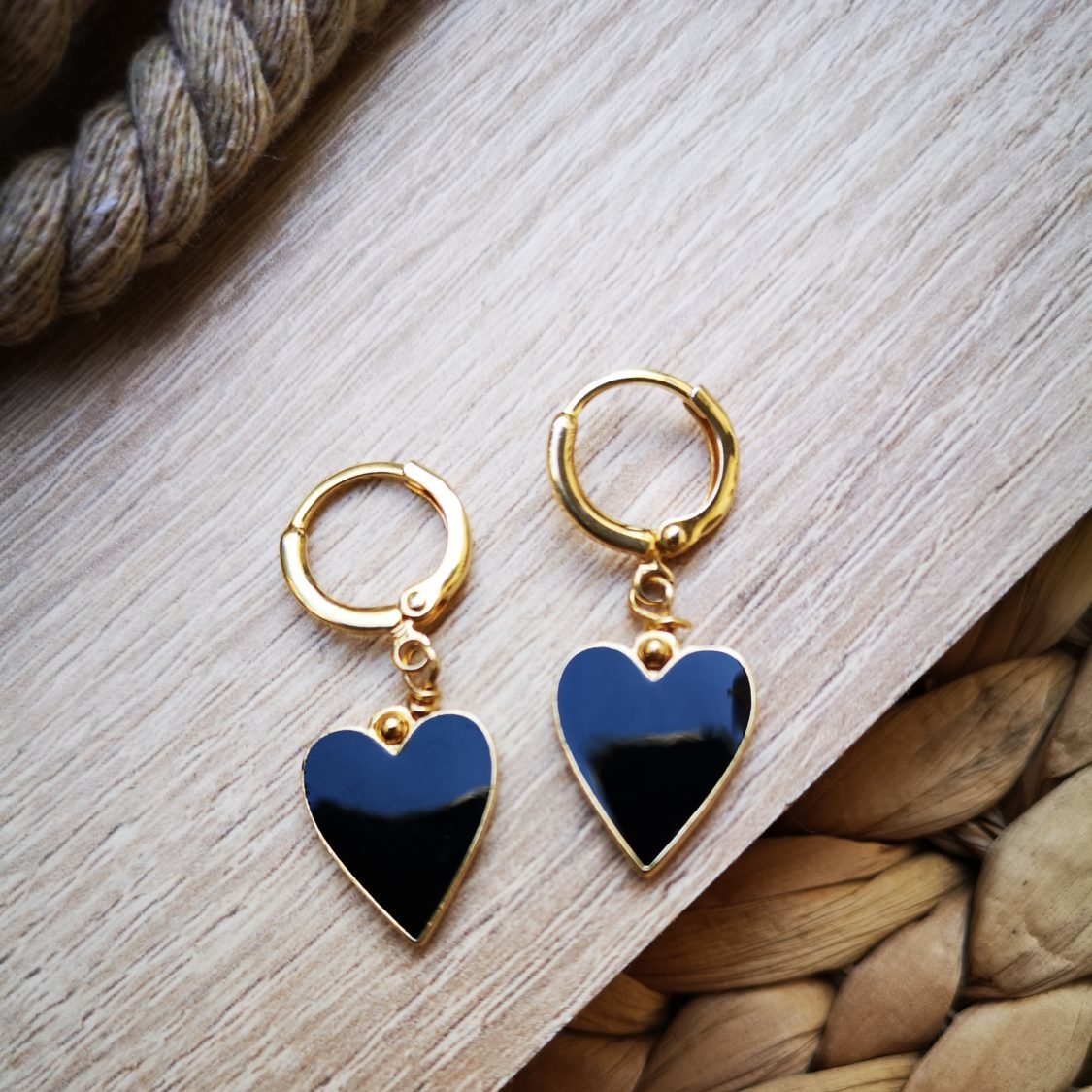 265401 Black Heart Hoops - Image 1