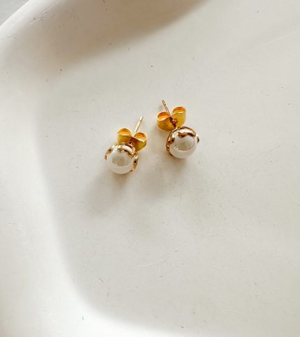 Pearl Steel Earrings