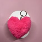 Μπρελόκ φούξια γούνινη καρδιά