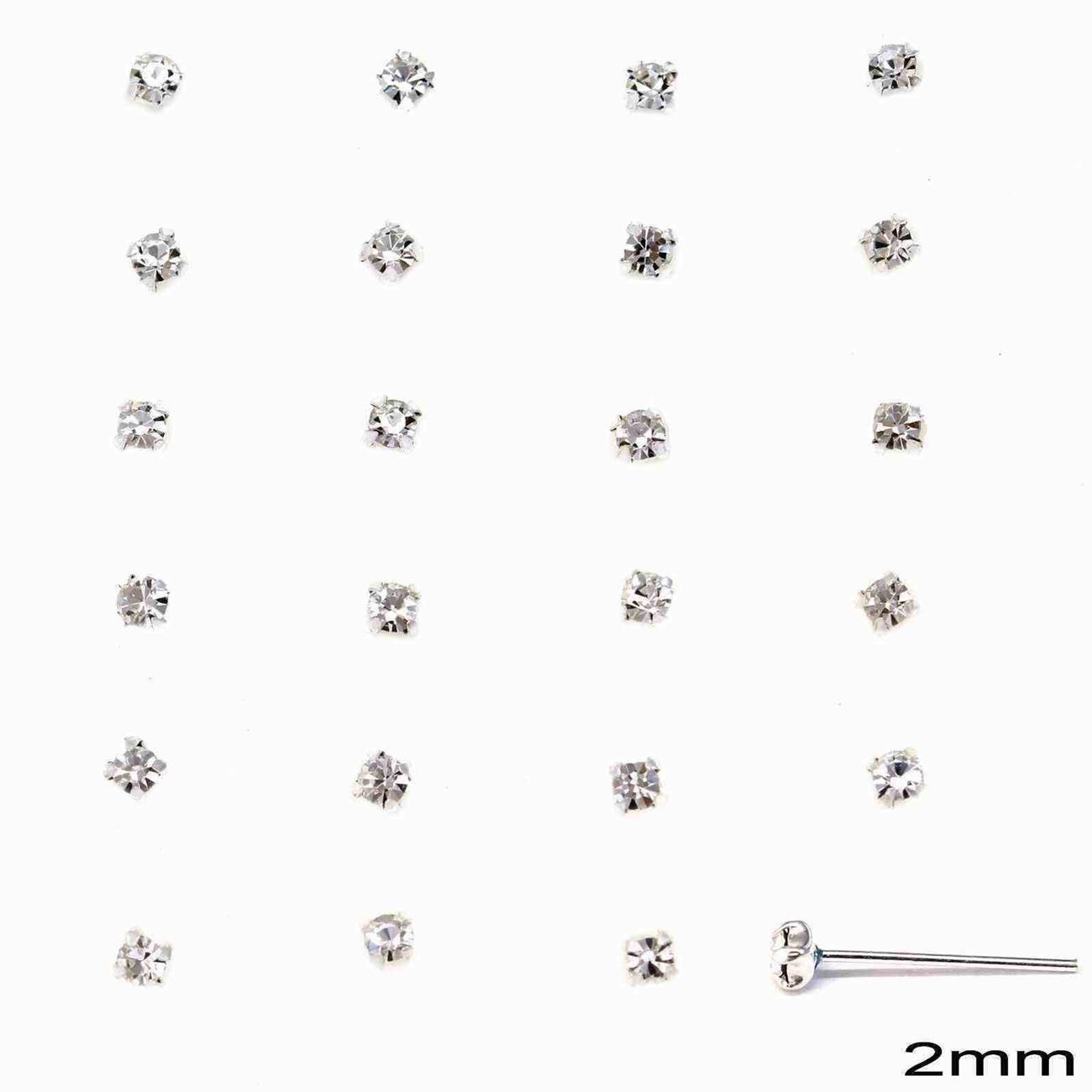 NOS1 Σκουλαρίκι μύτης ασημένιο 925 2mm λευκό - Image 1