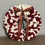 Puffy διακοσμητικό Χριστουγεννιάτικο στεφάνι μπεζ - μπορντώ